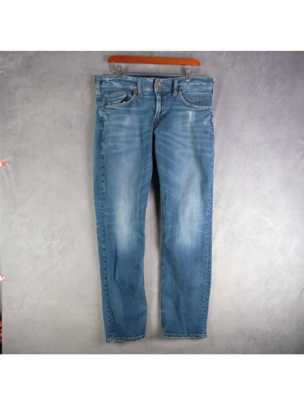 Silver Jeans Mens 34x31 Eddie Blue Denim Straight Leg Casual Stone Wash